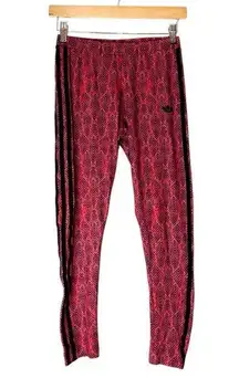 NWOT Adidas Originals Red Pink Snake Print Rare Y2K Soccer Leggings Size Small