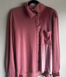 Timing Pink Button Down Shirt for Women