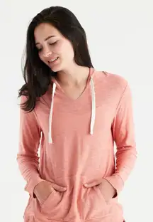 Free Fly Bamboo Slub Hoodie Womens‎ S Bright Clay Sweatshirt Lightweight Beach