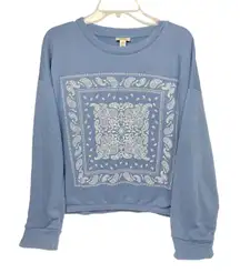 NWT ANA A New Approach‎ Light Blue Sweatshirt Paisley Design XXL