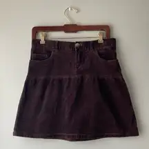 Lacoste Vintage chocolate brown corduroy skirt from