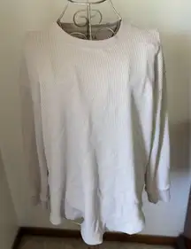 Abercrombie greige waffle wave thermal long sleeve top S 66% cotton