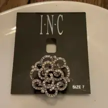 INC ring size 7 crystal rose ring
