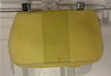 🤯4/$15 Saks Fifth Avenue Makeup Bag Yellow Terry Cloth Zip‎ Pouch Cosmetic