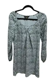Women's JACK Brand Scale Pattern Tunic Dress Black Gray Size Small Long Sleeve