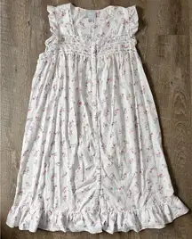 Vintage Blair White Rosebud Nightgown size‎ L Lace and ruffles