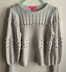 Lilly Pulitzer Kippa Light Gray Textured Sweater