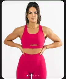 Alphalete Trinity Sports Bra Pink Size S High-Impact Support Fitness Activewear