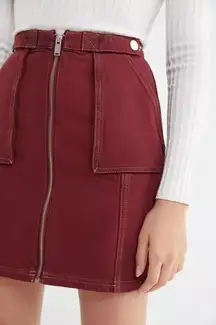 BDG Urban Outfitters Zip Front Cotton Denim Mini Skirt Size XS Rugged Grunge Y2K