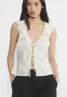 Aritzia satin tie top 