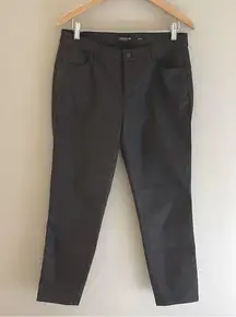 Lafayette 148 New York Black Faux Leather Coated Pants Trousers Size 4-6