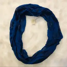 American Eagle Outfitters infinity scarf rough hem blue and black New!