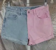 PacSun Blue and Pink Jean Shorts