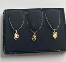 New Gold Tone Necklaces: Opal, Jade, Pearl Neclace Set