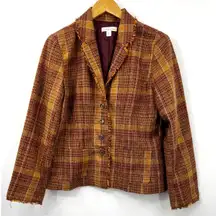 Coldwater Creek‎ Cotton Houndstooth Blazer Jacket V#B193 Multicolor Size 12