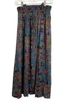 Tracy Evans Plaid Paisley Maxi Skirt Rayon Retro Academia Vintage 90s Medium