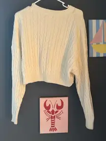 Altar'd State Cream Cable Knit Sweater