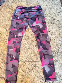 Pink And Black Reebock Leggings