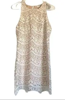 NWOT LAVENDER BROWN White Lace Overlay Dress