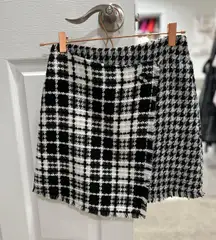 Black And White Woven Skirt