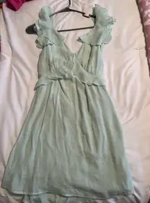 mint green flowy dress