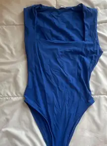 Blue ZARA Square Neck Bodysuit