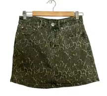 American Eagle Next Level Stretch Hi Rise Green Camo Mini Skirt