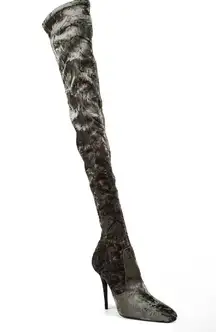 Ella Thigh-High Velvet Boots Size 38 Original Price $1695