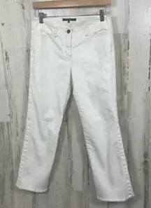 Theory Low Rise Jeans size 6 Y2K Style Raw Hem Band White
