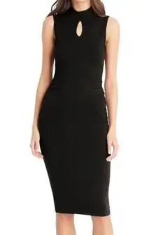 Michael Stars  Women’s Size S Black Cotton Blend Keyhole Midi Body-Con Dress