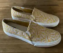Keds Mustard Floral Canvas Slip-Ons 10