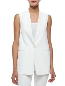 J Brand Padella Single Button Sleeveless Blazer Vest White Size Small