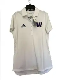 Adidas  Washington Huskies white polo size S