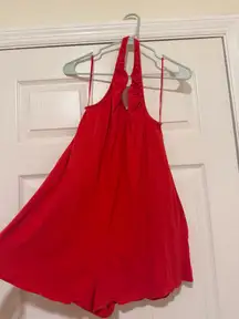 Free People Hot Shot Halter Romper Movement Victory Red Small