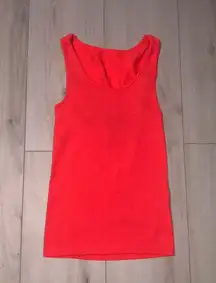 Bright Orange Ribbed Tank Top