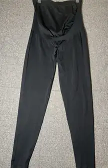 Maternity‎ Active Leggings Womens LARGE Crossover BLACK STRETCH