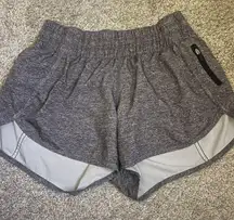 Gray  shorts.