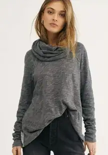Free People Beach Cowl Gray Cocoon Pullover - Size - O/S