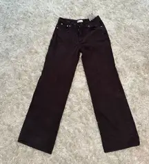 ZARA Brown  Wide Leg Jeans