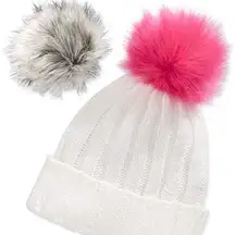 New Betsey Johnson XOX Trolls Beanie Hat Ivory