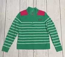 Shep 1/4 Zip Green Pink Pullover Shirt Size Small