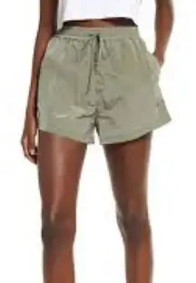 Open Edit Shorts Women's Medium Relaxed Pull‎ On Green Drawstring Waist