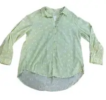 Chico's  Green collared button up blouse