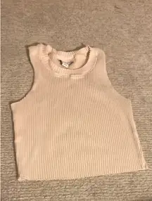 Topshop cream ribbed tank top