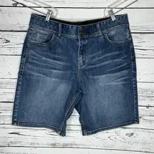 Lane Bryant Size 18 Blue Denim T3 Technology Elastic Waist Bermuda Jean Shorts