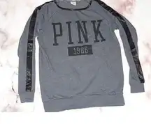 Pink Victoria's Secret women's Small sweatshirt black/gray