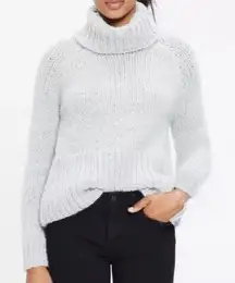 Madewell Gray Hand knit Cozy Alpaca Wool Chunky Knit Turtleneck Sweater