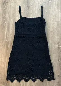 Taylor Sz‎ 2 Navy Blue Crochet Lace Mini Cocktail Elegant Short Party Dress