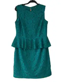 STUDIO One New York Vintage Green Lace Sleeveless Dress Size 14 90s