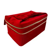 Estee Lauder 2024 Velvet Bow Makeup Train Case Women's Red Feminine Holiday‎